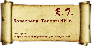 Rosenberg Terestyén névjegykártya
